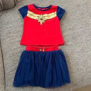 Captain Marvel costume dress up outfit with tutu. Size 4/5